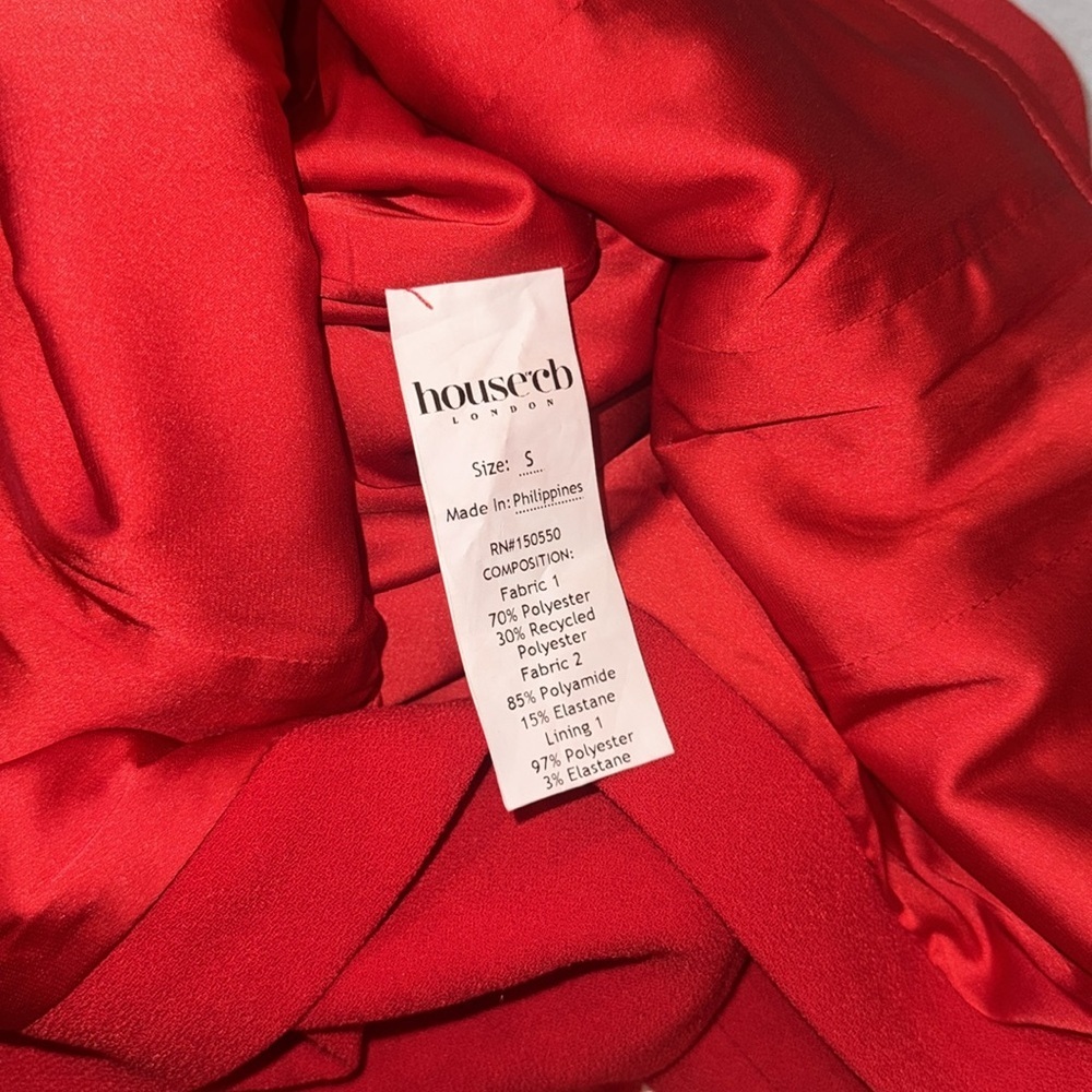 NWOT HOUSE OF CB Darcy Scarlet Plunge Midi Dress NWOT size S - Picture 9 of 11